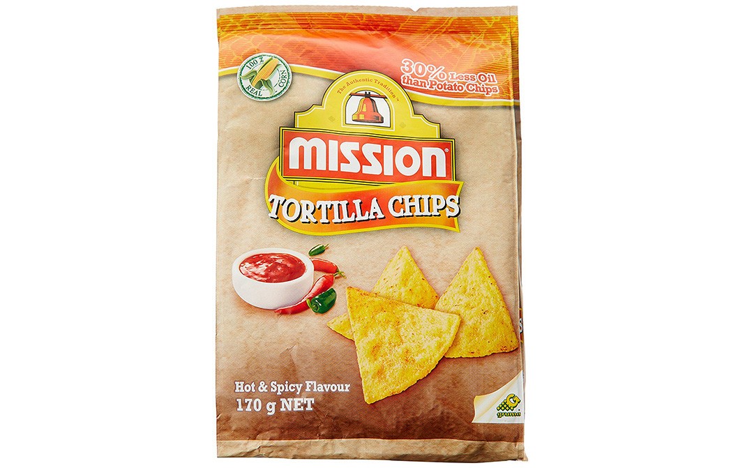 Mission Tortilla Chips Hot & Spicy Flavour   Pack  170 grams